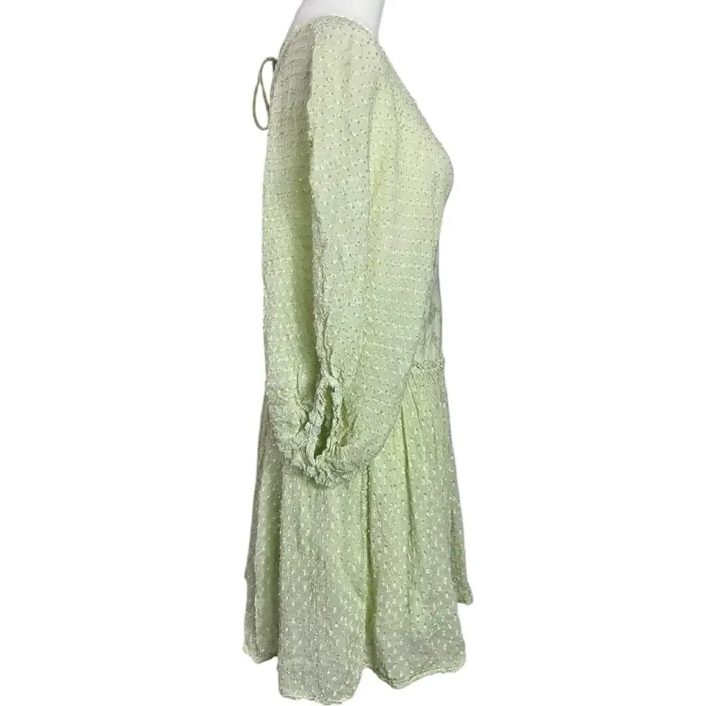 Free People Bohemian Ethereal Cottage Sweet Dreams Mini Dress Frozen Dew Size XL
